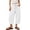 White, variant on Cropped Linen Barrel Pants for Women Drawstring Wide Leg Cotton Capris 2026 Casual Summer Boho Baggy Palazzo Trouser, S