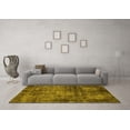 thumbnail image 3 of Ahgly Company Machine Washable Indoor Round Oriental Yellow Industrial Area Rugs, 5' Round, 3 of 4