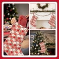 thumbnail image 7 of Wukai Tomatoes Print Christmas Stockings 18" Christmas Stocking Snowman Burlap Plaid Xmas Stocking Holiday Christmas Decoration Gifts for Family Kids, 7 of 7