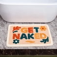 thumbnail image 2 of SAIONJI Tapis de Bain « Get Naked » – Tapis de Salle de Bain en Flocage Peluche 31,5 x 20 Pouces de Long, Tapis de Bain Mignon et Drôle avec Lettres Rétro, Tapis Décoratif Doux Antidérapant pour Douche, Baignoire et Déco de Salle de Bain, 2 of 6