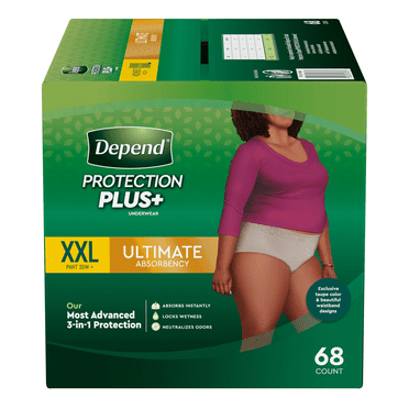 Depend Protection Plus Ultimate Underwear for Women, Medium (88 Count ...