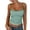 Green, variant on SwiftWear Women's Y2K Sleeveless Basic Cropped Tank Tops Classic Striped Adjustable Spaghetti Straps Sleeveless Camisole Shirts