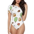 thumbnail image 2 of Goofa Tree Squirrel Printed Women Rash Guard Short Sleeve,Tummy control Swimsuit Surfing Swimsuit Bathing Suit One Piece Swimsuit UPF 50-Large, 2 of 9