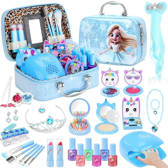 Kit de maquillaje PERRYHOME Kids para niñas de 3 a 12 años con esmalte de uñas