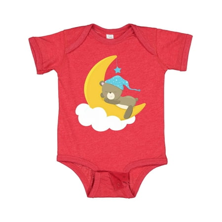 

Inktastic Sleeping Bear Little Bear Bear on the Moon Gift Baby Boy Bodysuit