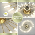 thumbnail image 5 of Low Profile Ceiling Fans with Lights, 40"  Gold Ceiling Fan with Light and Remote Control , LED Modern Ceiling Fan with 26 Lamp for Bedroom,Tri-Color Light 6-Speed Wind- Gold, 5 of 9