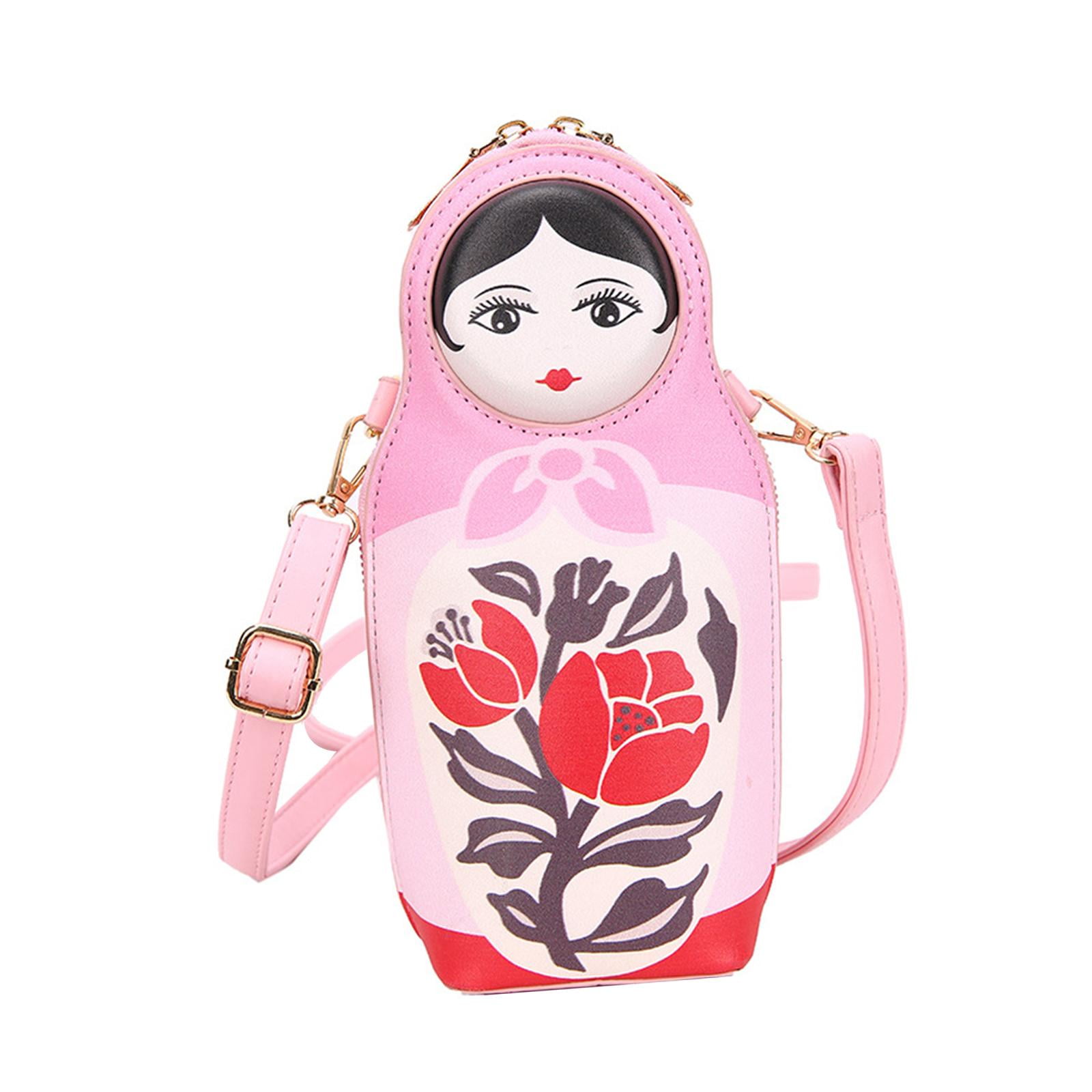 Segolike Matryoshka Doll Crossbody Bag Handbag Men Women Portable Zipper Shoulder Bag Casual Shoulder Bag for Trekking Workout Outdoor