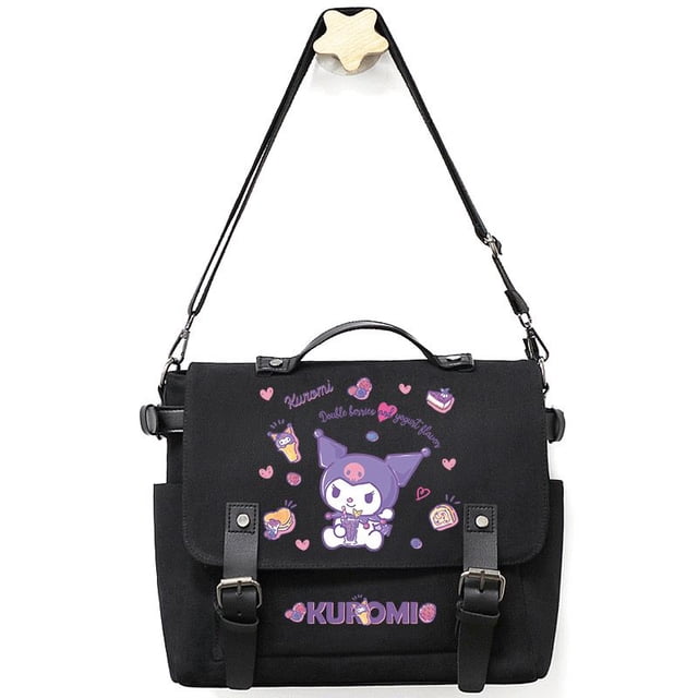 Sanrio Kuromi-bandolera de hombro con dibujos animados para mujer, bolso escolar para niños y niñas
