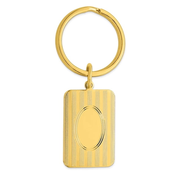 Gold-plated Horizontal Lines Key Ring Size