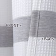 thumbnail image 3 of Cenefa para cortina de cocina, gris, con textura de gofre para ventanas, con estampado de rayas teñidas en hilo, para baño, con bolsillo para barra, 152 cm de ancho x 38 cm de largo, un panel, 3 of 8