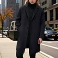 thumbnail image 4 of Trench Coat Women Men 2025 Classic Casual Single Long Sleeve Notch Lapel Knee Length Overcoat Outerwear, 4 of 6