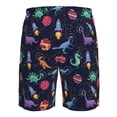 thumbnail image 6 of Kdxio Space Dinosaur Pattern Mens Casual Shorts - Drawstring Summer Beach Sports Shorts for Men, 6 of 9
