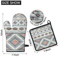 thumbnail image 6 of Multicolor Floral and Geometric Boho Pattern Kitchen Oven Mitt and Pot Holder Sets 2 Pcs for Baking, Cooking and Grilling, Heat Resistant Up To 392 °F, 6 of 7