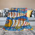 thumbnail image 2 of Orinice Fish Colorful Whimsical Warm Lightweight Blanket Soft Fleece Blankets Throw Blanket for All Seasons Living Rooms Sofa Decor Cow Gifts Blanket 60x80in, 2 of 6
