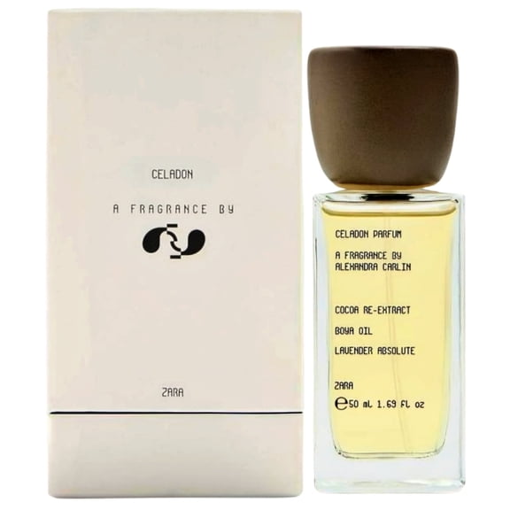 Zara Celadon Fragrance Perfume For Men Bergamot Pear Jasmine Rose Scent with Vanilla Amber Base by Suzy Le Helley for ZARA Origins Eau De Parfum 50 ML (1.7 fl. oz.)