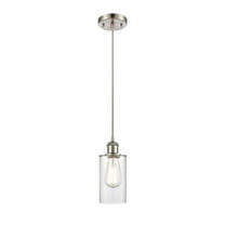 516-1P-SN-G802 Innovations Lighting Clymer - 1 Light Cord Hung Mini Pendant In Art Deco Style-10 Inches Tall and 3.88 Inches Wide-Brushed Satin Nickel