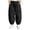 Black, variant on Fjofpr boys pants boys clothes Children's Unisex Linen Solid Color Versatile Breathable Elastic Waistband Leg-Strapping Flared Pants Long Trousers