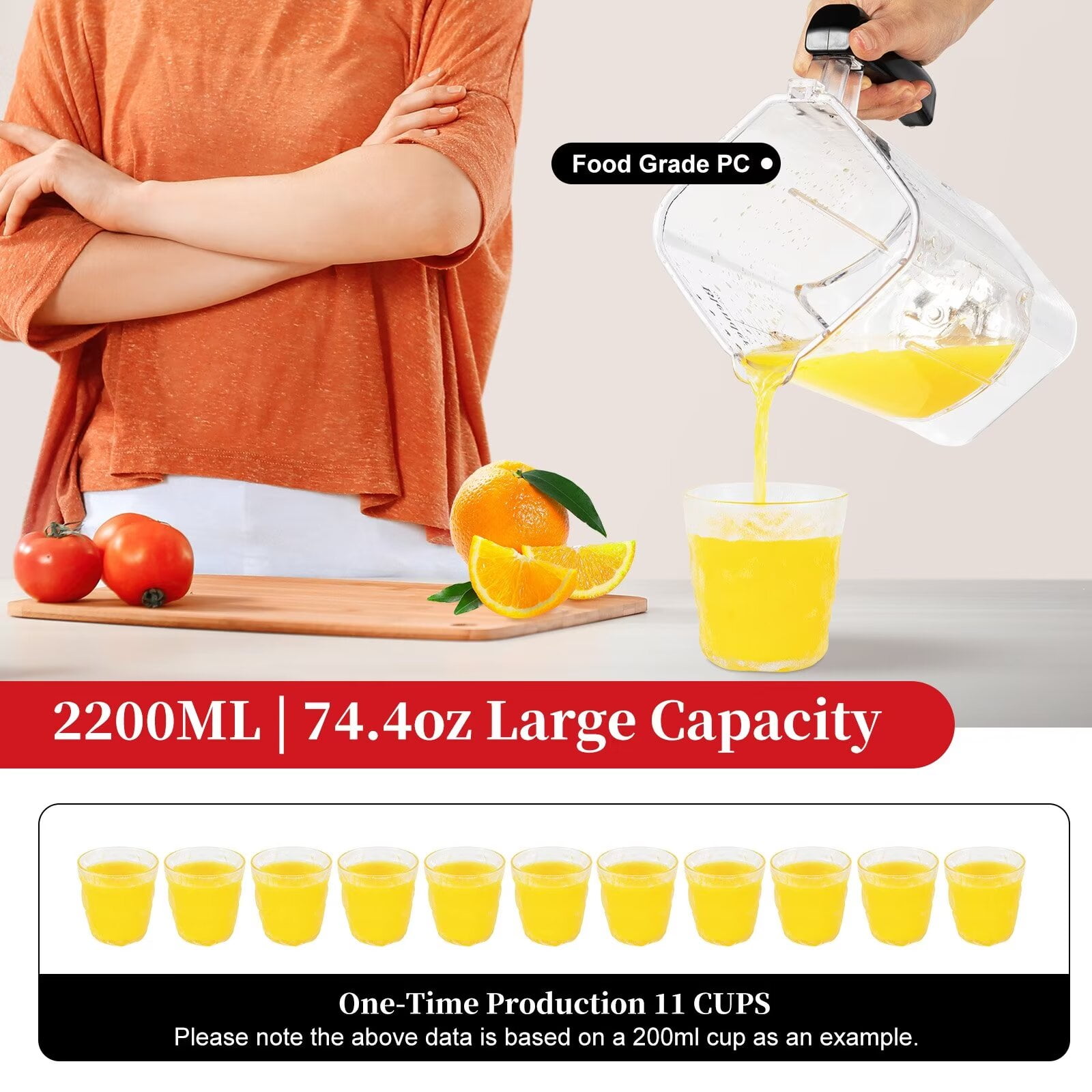 OUKANING Commercial Juicer Smoothie Maker Sound Proof Blender Mixer 2200W Hotsale