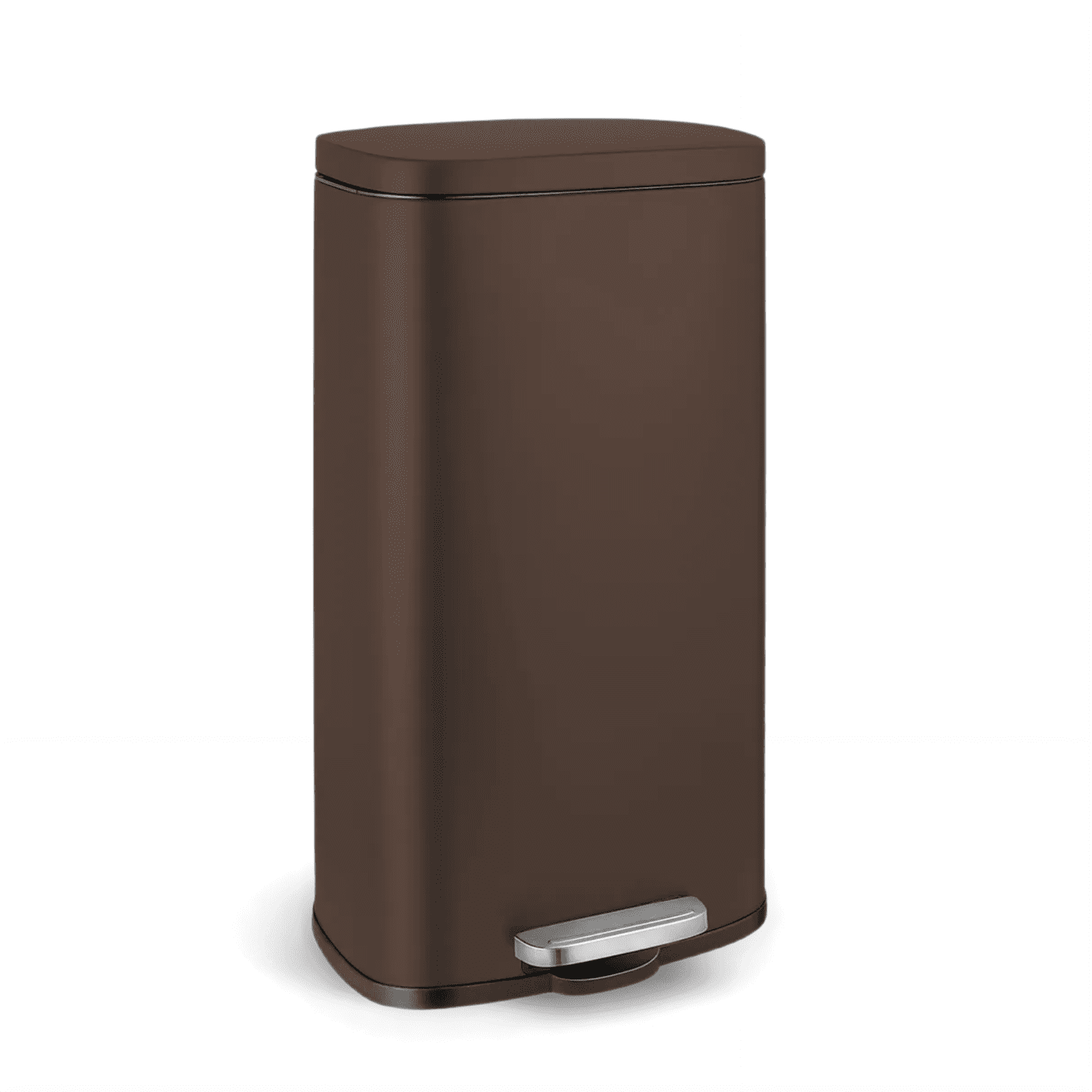 TLSUNNY 8 Gallon Step-on Trash Can, Stainless Steel Kitchen Bin with Quiet Close Lid & Pedal