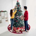 thumbnail image 4 of ZHAOCHENG Falda de árbol de Navidad de punto, funda de cojín para base de árbol de Navidad de alce 3D, falda de árbol de color rojo campestre, 4 of 5
