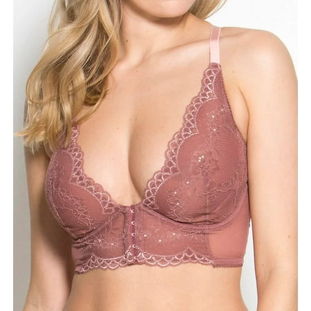 

GOSSARD Cinder Rose Superboost Lace Deep V Bralette US 36F UK 36E NWOT