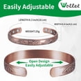 thumbnail image 5 of Wollet Magnetic Copper Bangles Bracelets & Ring for Women, Floral Design, Pure Copper Jewelry Set, Christmas Gift, 5 of 8