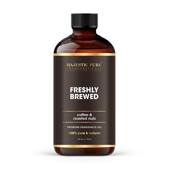 MAJESTIC PURE | Coffee & Roasted Nuts Premium & Free from Mineral Oil | Coffee Flavour, Cocoa Extract, Nutmeg Oil Used in Diffusers, DIY, Self Care | 4 fl oz