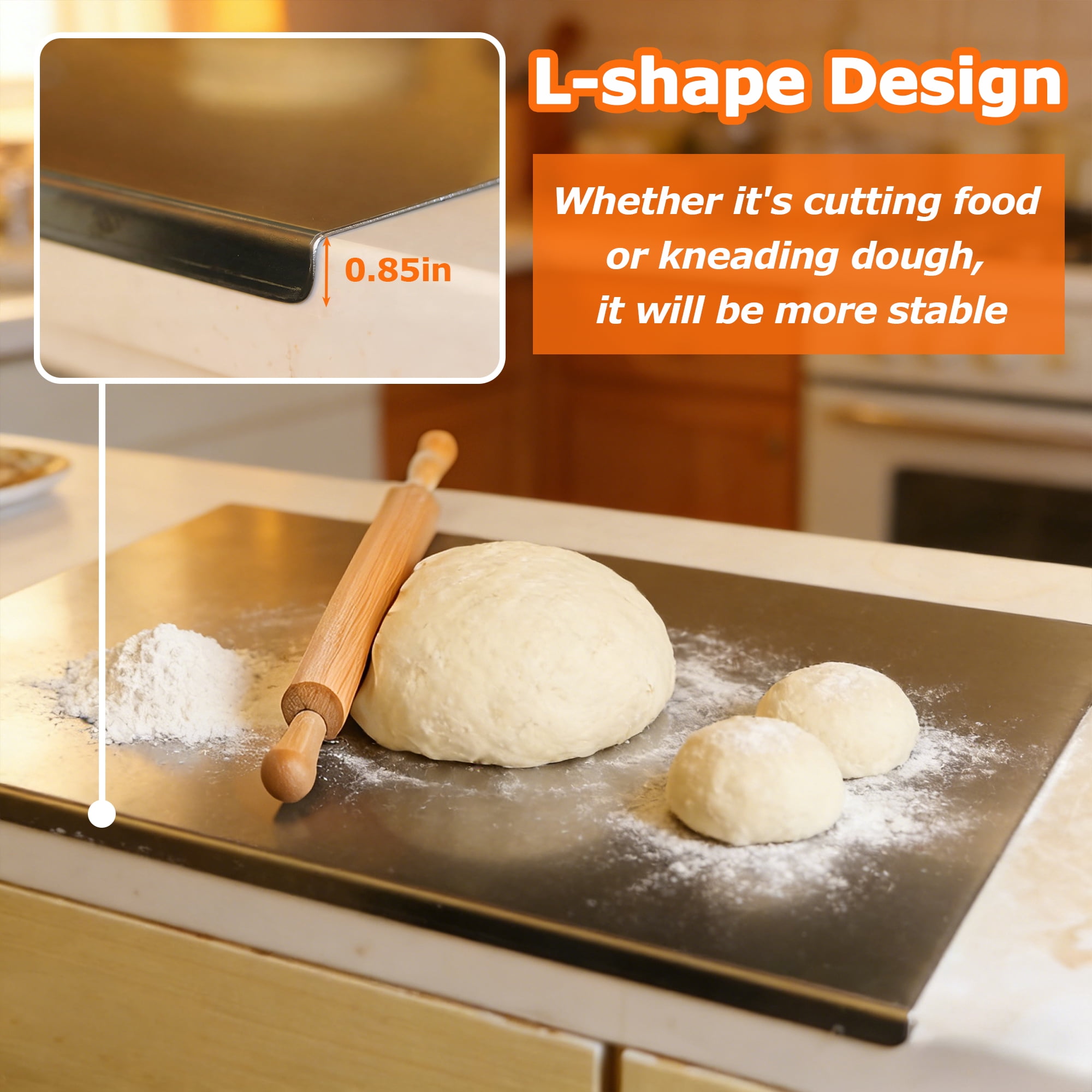 Stainless Steel Cutting Boards 15.75"x 11.8" Cutting Boards for Kitchen, Suitable for Meat, Fruits, Vegetables