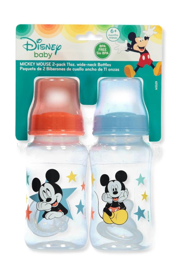Mickey Mouse "Playtime" 2-Pack Wide-Neck Bottles (11 oz.)