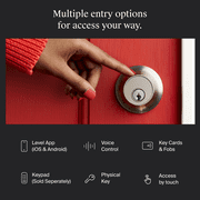 Level Lock Smart Lock - Touch Edition, Keyless Entry Using Touch, a Key Card, or Smartphone. Bluetooth Enabled, Works with Apple HomeKit - Satin Nickel