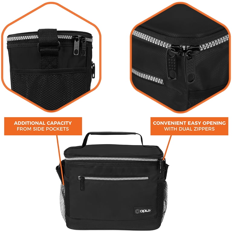 OPUX Insulated Lunch Box, Shoulder Strap, Black photo 4