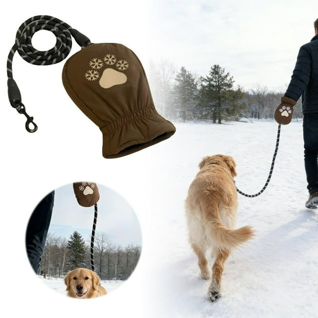 Winter Leash With Warm Unique And Design Leash For Keeping Your Warm While Walking. Waist Dog Leash for Large Dogs 2 Dogs Two Handle Dog Leash Small Dogs Soft Rope Dog Leash Dog Waist Leash Heavy Duty