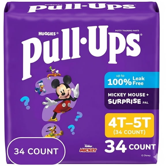 Pull-Ups Boys' Potty Training Pants, 4T-5T (38-50 lbs), 34 Count