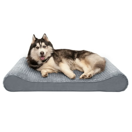 UPC: 0842229117929 | FurHaven Pet Dog Bed | Memory Foam Ultra Plush Luxe Lounger Pet Bed for Dogs & Cats Gray Jumbo