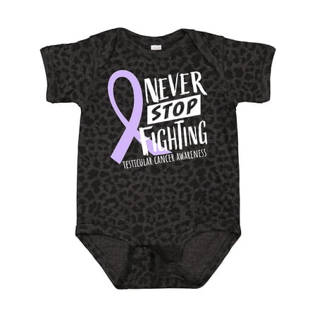 

Inktastic Never Stop Fighting Testicular Cancer Awareness Gift Baby Boy or Baby Girl Bodysuit