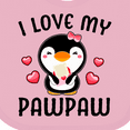 thumbnail image 4 of Inktastic I Love My Pawpaw with Cute Penguin and Hearts Girls Baby Bib, 4 of 4