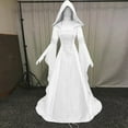 thumbnail image 2 of Vintage Witch Dress for Women Embroidered Renaissance Dresses Gothic Hooded Vampire Gown Dress Plus Size Long Peasant Dress, 2 of 7