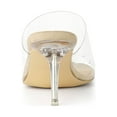 thumbnail image 2 of BLISSFUL STEP Women's Clear Strap Stiletto Heels Sandals Beige 7, 2 of 8