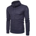 thumbnail image 2 of WREESH Men's Spring And Autumn Long Sleeve Round Neck White Slim Pullover, 2 of 7