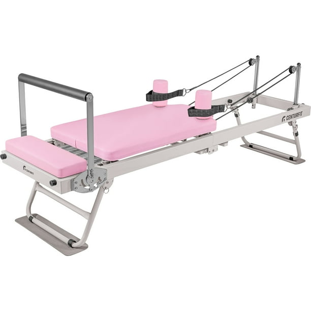 Cama Pilates Centurfit Reformer Yoga Plegable Fitness 5 Resistencias Color Rosa
