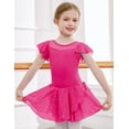 thumbnail image 2 of Oudiya Girls Ballet Leotards Ruffle Sleeve Shinny Dance Dress Outfits Toddler Ballerina Clothes for Kids 3-11Y, 2 of 6