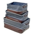 thumbnail image 1 of Storage Caddy Cloth & Pleather Strips Set of 3, 1 of 3