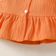 thumbnail image 5 of Kucnuzki Infant Baby Girls Summer Outfits 18-24 Months Clothes Sets Summer Ruffle Sleeveless Off-the-Shoulder Tank Top Solid Color Top Plaid Shorts Sets 2pcs Orange, 5 of 7