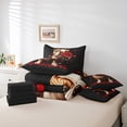 thumbnail image 5 of Homewish Cute Dog Animal Bedding Comforter Set 7pcs, Romantic Red Rose King Bedding Sets, 5 of 7