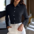 thumbnail image 2 of Chuancc Womens Dress Shirts Long Sleeve Button Down Shirt Business Casual Blouse Office Work Tops Black L, 2 of 4