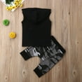 thumbnail image 5 of Toddler Baby Boys Summer Casual Letter Print Sleeveless Hooded Tank Top Shorts Set Baby 2Pcs, 5 of 6
