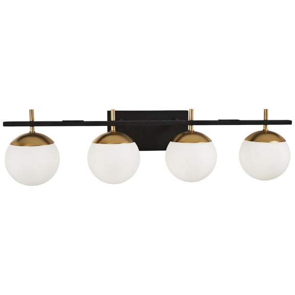 George Kovacs P1354-618 Alluria 4-Light 33" Bath Vanity Light, Black/Gold