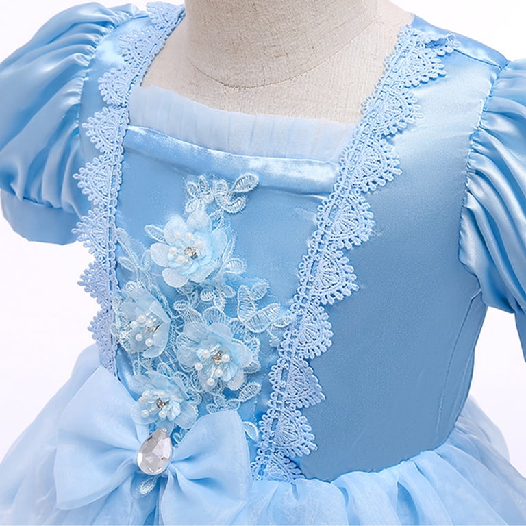 LYMAYTER Kids Girls Cotton Princess Dresses Toddler Summer Tulle Short  Sleeve Tutu Dress for 3-12 Years Girls Sweet Party Gown - Walmart.com