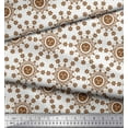 thumbnail image 2 of Soimoi Brown Moss Georgette Fabric Geometrical Star Geometric Print Sewing Fabric Yard 42 Inch Wide, 2 of 3
