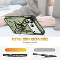 thumbnail image 5 of ELEHOLD Heavy Duty Rugged Case for iPhone 17 Pro Max,360° Ring Holder Kickstand Anti-Slip Work with Magnetic Car Mount Shockproof Protective Case,Armygreen, 5 of 8